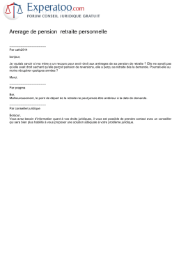 Arerage de pension retraite personnelle