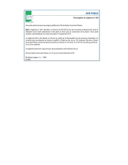 avis public - Ville de Ste-Anne-des