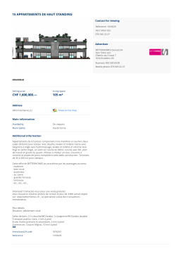 15 APPARTEMENTS DE HAUT STANDING