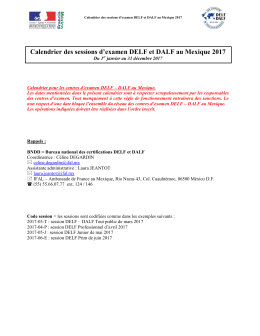Calendrier des sessions d`examen DELF et DALF au Mexique 2017
