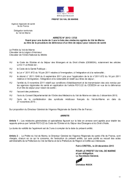 Arr&ecirc;t&eacute; n&deg; 2013-3725 du 20 d&eacute;cembre 2013 - ARS Ile-de