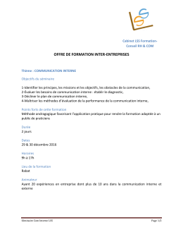 offre de formation inter-entreprises