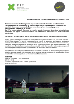 Communiqu&eacute; de presse - Fondation pour l`Innovation