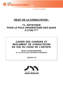 1% ARTISTIQUE POUR LE POLE UNIVERSITAIRE DES QUAIS A
