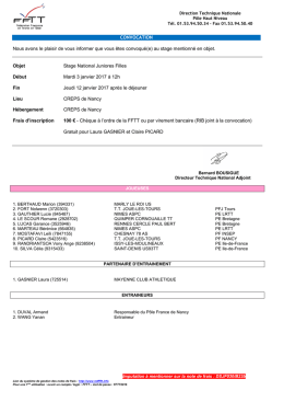 Stages Juniores Filles