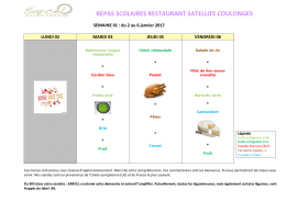 menus de la cantine - Coulonges-sur