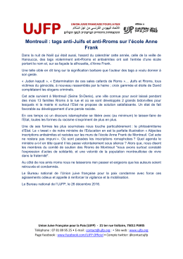 Montreuil : tags anti-Juifs et anti-Rroms sur l`&eacute;cole Anne Frank