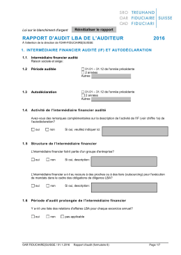 Rapport d`audit - SRO Treuhand Suisse