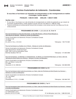 Centres d`autorisation de traitements - Coordonn&eacute;es