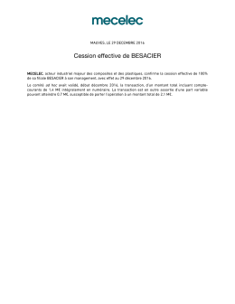 Cession effective de BESACIER