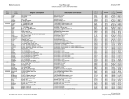 Tool Price List English Description Description En Francais