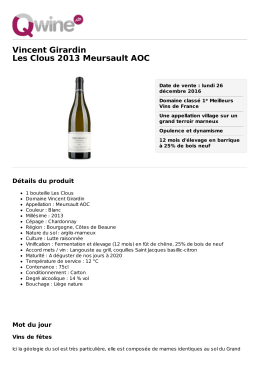 Vincent Girardin Les Clous 2013 Meursault AOC