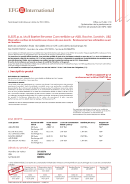 8.50% pa Multi Barrier Reverse Convertible sur ABB
