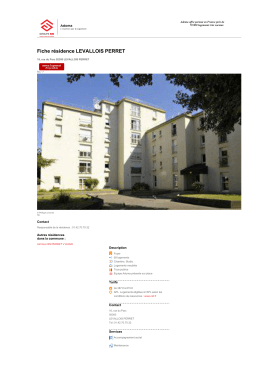 Fiche r&eacute;sidence LEVALLOIS PERRET