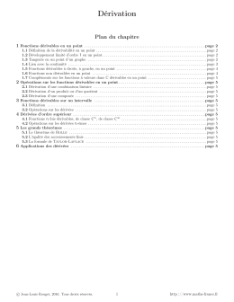 Dérivation - Math France