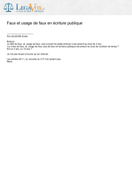 Faux et usage de faux en écriture publique