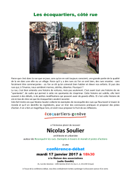 conférence-débat - Ecoquartiers Genève