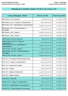 PLANNING DES CC2 _LST - Portail de la Faculté des Sciences