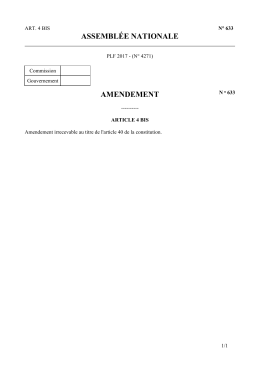 ASSEMBLÉE NATIONALE AMENDEMENT