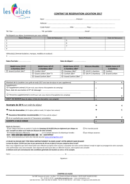 Contrat Location hébergement