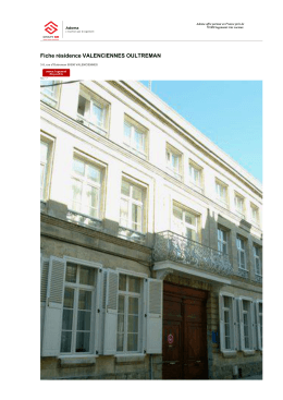 Fiche résidence VALENCIENNES OULTREMAN