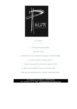 Le menu - Office de tourisme Biarritz
