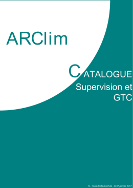 CATALOGUE Supervision et GTC