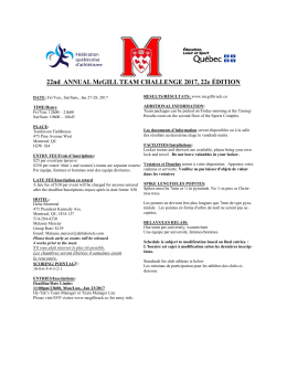 22nd ANNUAL McGILL TEAM CHALLENGE 2017, 22e &Eacute;DITION
