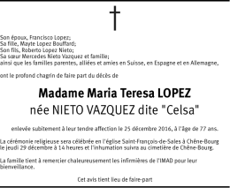 Madame Maria Teresa LOPEZ née NIETO