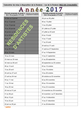calendrier 2017 des expositions