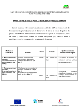 appel &agrave; candidatures pour le recrutement des formateurs