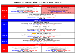 liste des tournois regionaux