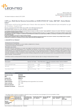 4.40% pa Multi Barrier Reverse Convertible sur EURO