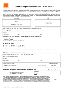 Mandat de pr&eacute;l&egrave;vement SEPA - Tiers Payeur