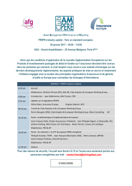 Asset Management PErformance et REporting PRIIPS industry update