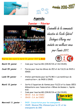 Tour d`horizon de janvier