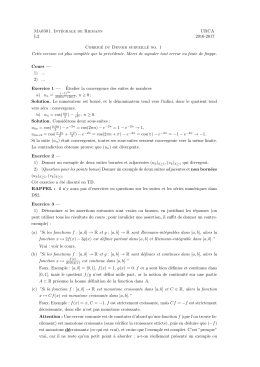 Corrig&eacute; du DS1 - Int&eacute;grale de Riemann