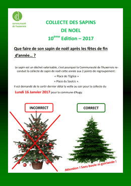 COLLECTE DES SAPINS DE NOEL 10 Edition – 2017