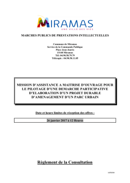 R&egrave;glement de la Consultation