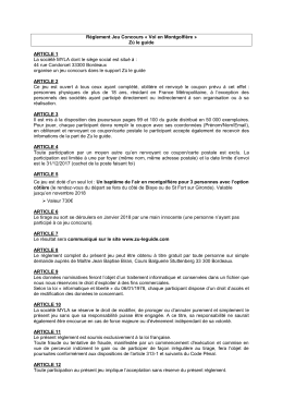 R&egrave;glement jeu concours vol en Montgolfiere