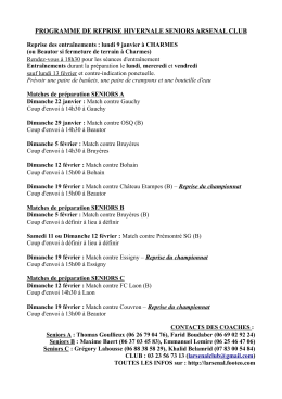 Programme reprise hiver 2017