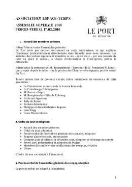 Procès-verbal de l`assemblée générale 2016