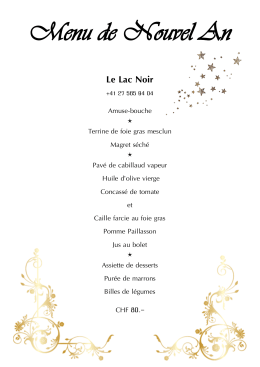 Menu de Nouvel An