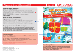 R&egrave;glement du jeu Millionenlos 2016