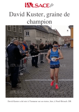 David Kuster, graine de champion - Pays de Colmar Athlétisme club