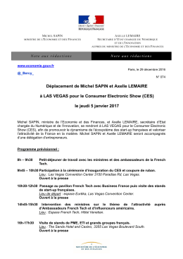 Déplacement de Michel SAPIN et Axelle LEMAIRE à LAS VEGAS