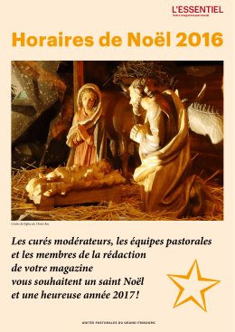 Horaires de Noël 2016 - Paroisse St-Nicolas/St-Paul