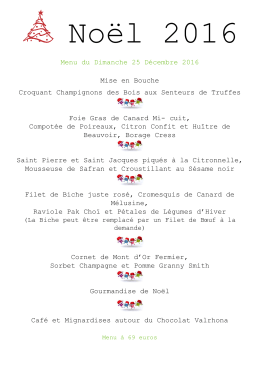 decouvrez notre menu