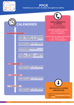 ppcr calendrier - Centre de gestion de la fonction publique