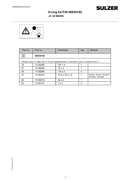 O-ring kit P/N 00830192